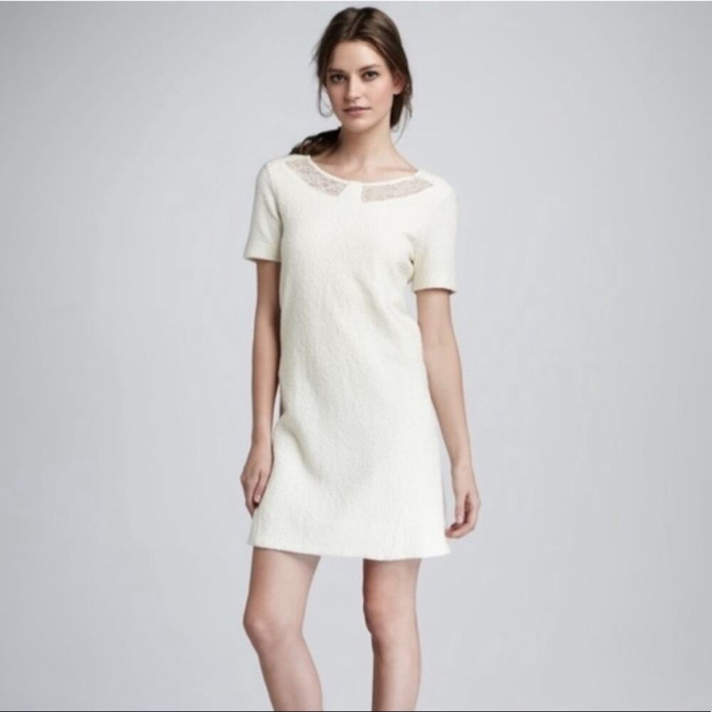 Marc Jacobs Cottagecore Hawthorne Lace Collar Cream Wool Dress
